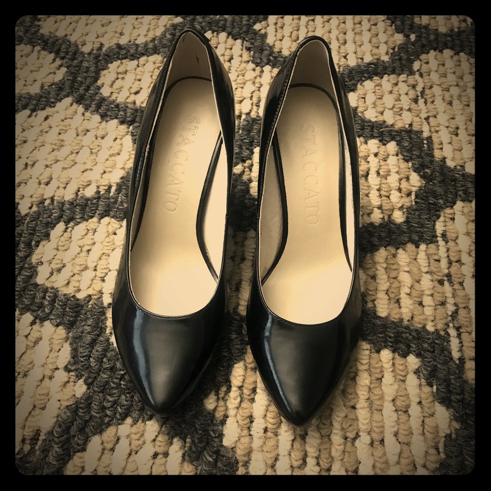 🆕CUTE WOMENS BLACK STACCATO BRAND WEDGE HEELS💜😍